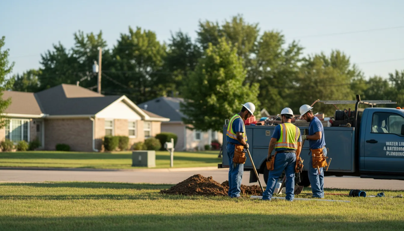Residential water line and bathroom plumbing service in Henley, MO